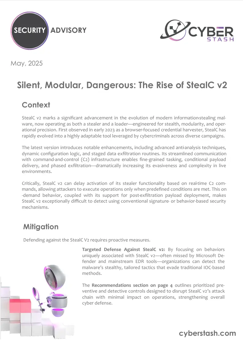 StealC V2 Advisory Report