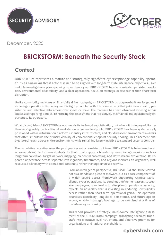 BRICKSTORM: Beneath the Security Stack