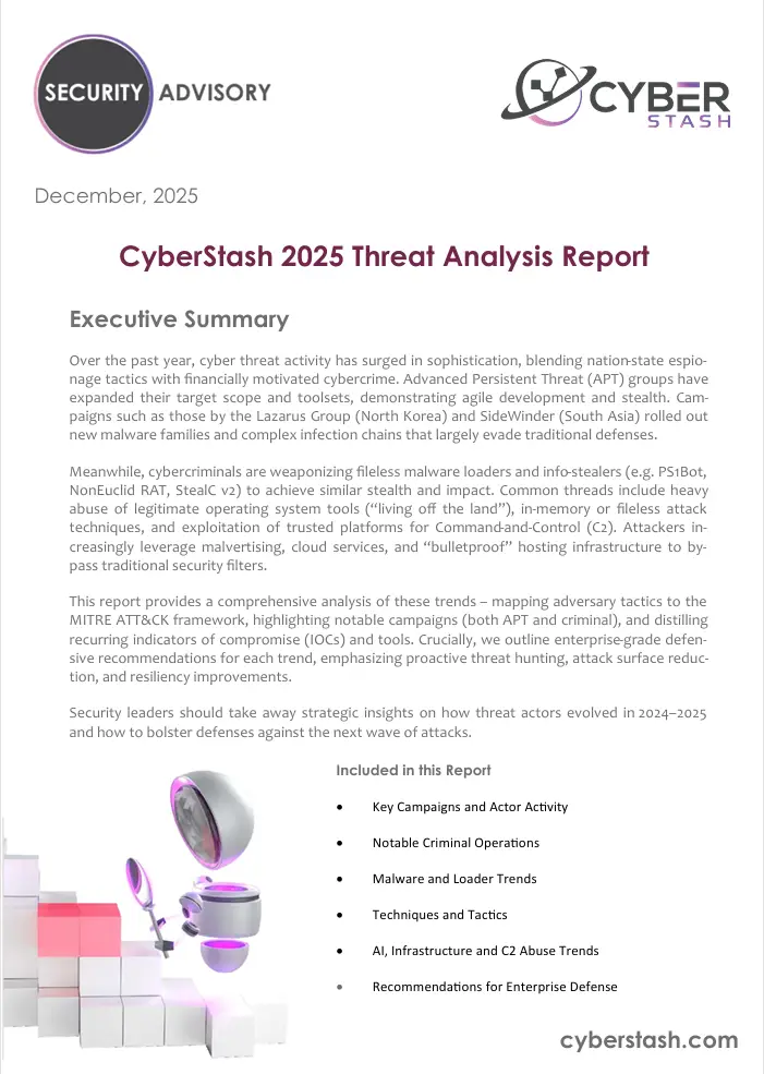 CyberStash 2025 Threat Analysis Report
